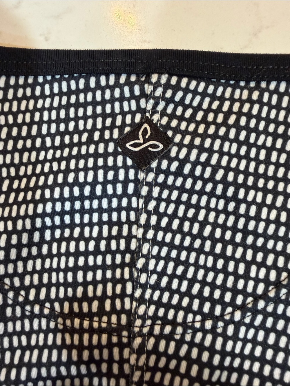 Prana Black and White Wrap V-Neck Short Sleeve Dress - Picture 5 of 6